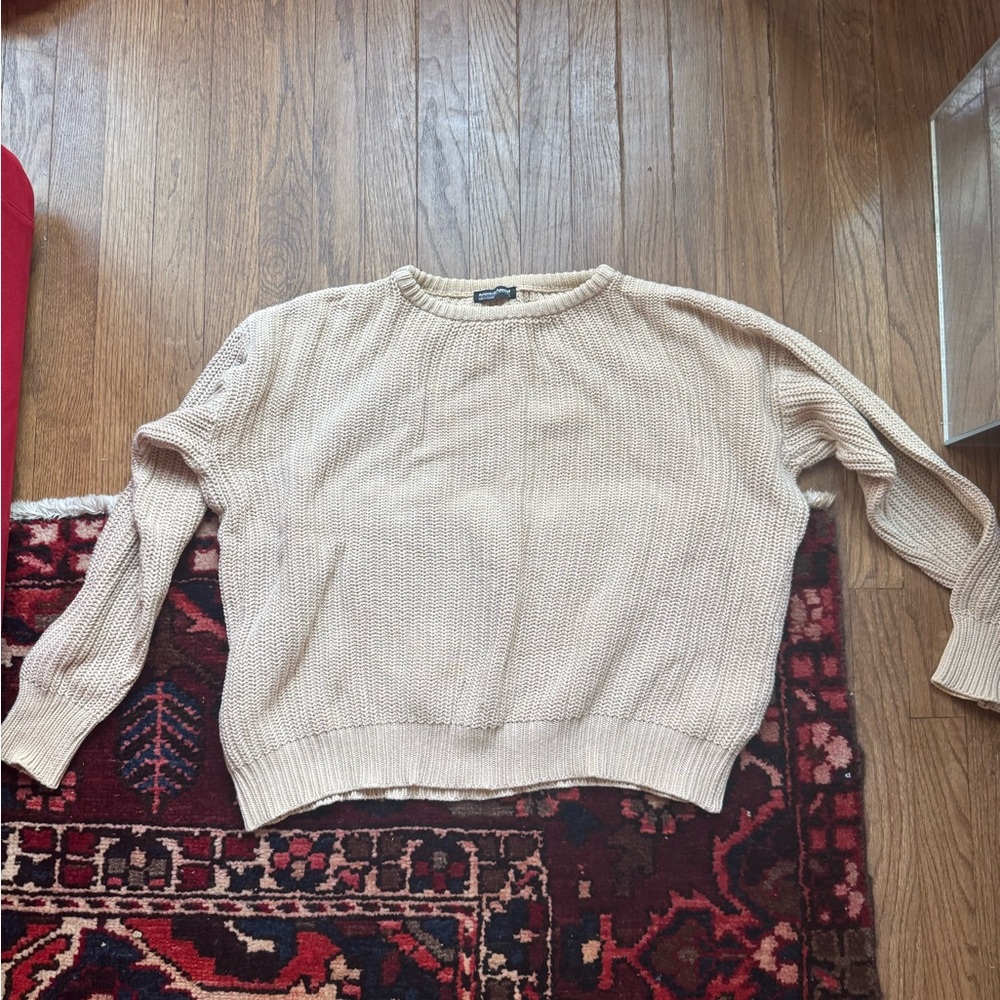 2010s American Apparel tan 100% cotton sweater